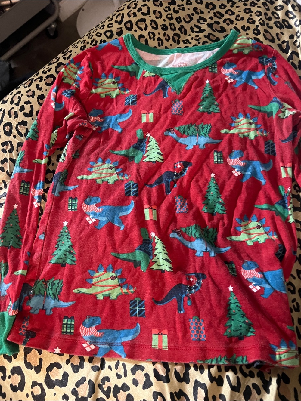 Wondershop Red Christmas Dinosaur Pajama Top